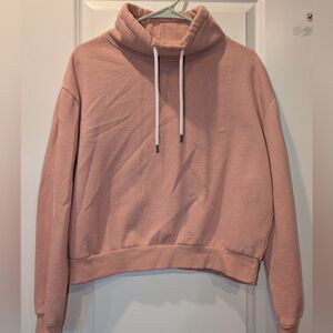 Reflex Women's Dusty Pink Cowl Neck Crop Sweater Small